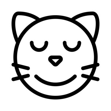 Gözleri kapalı gülümseyen kedi suratı.