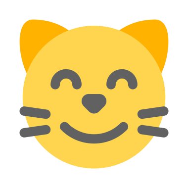 Sohbet için gülümseyen kedi emojisi ile gözler kapalı.