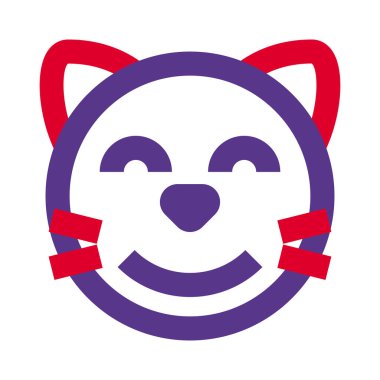 Sohbet için gülümseyen kedi emojisi ile gözler kapalı.