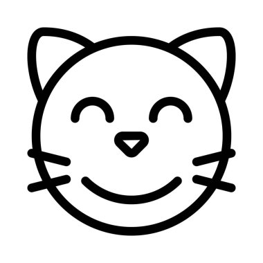 Sohbet için gülümseyen kedi emojisi ile gözler kapalı.