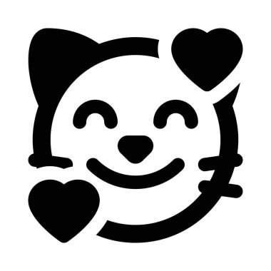 Yüzün etrafında dönen kalp şeklinde kedi gülüşü