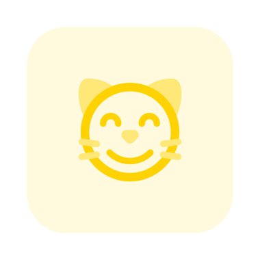 Sohbet için gülümseyen kedi emojisi ile gözler kapalı.