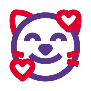 Yüzün etrafında dönen kalp şeklinde kedi gülüşü