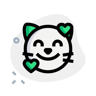 Yüzün etrafında dönen kalp şeklinde kedi gülüşü