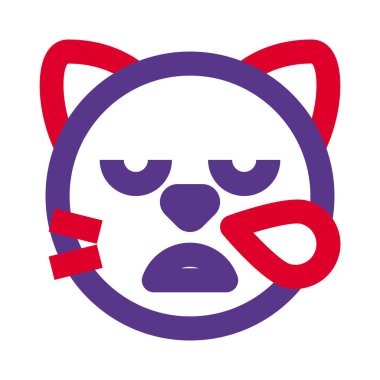 Ter damlasıyla yorgun kedi suratı emojisi