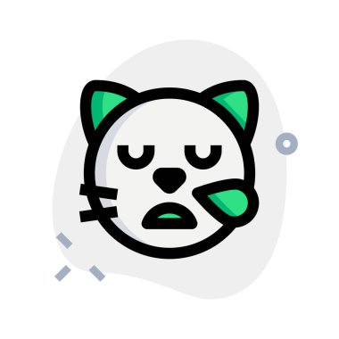 Ter damlasıyla yorgun kedi suratı emojisi