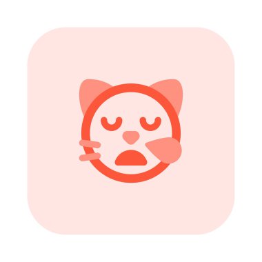Ter damlasıyla yorgun kedi suratı emojisi
