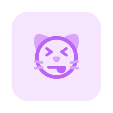 Gözleri kapalı ve dışa dönük şaşı kedi ifadesi