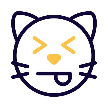 Gözleri kapalı ve dışa dönük şaşı kedi ifadesi