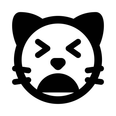 Yorgun kedi emojisi Gözler kapalı paylaşılan çevrimiçi