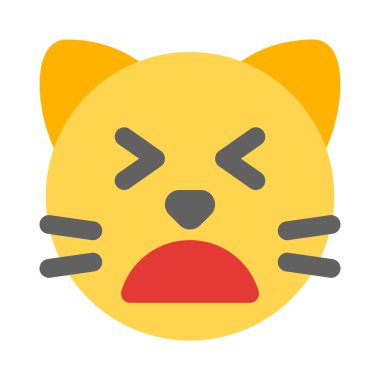 Yorgun kedi emojisi Gözler kapalı paylaşılan çevrimiçi