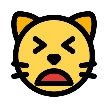 Yorgun kedi emojisi Gözler kapalı paylaşılan çevrimiçi