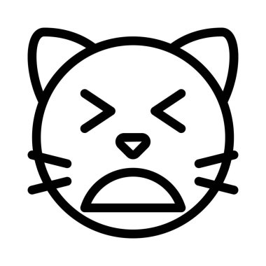 Yorgun kedi emojisi Gözler kapalı paylaşılan çevrimiçi