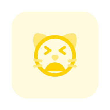 Yorgun kedi emojisi Gözler kapalı paylaşılan çevrimiçi