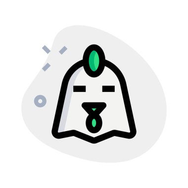 Sohbet için gözleri kapalı tavuk suratı.