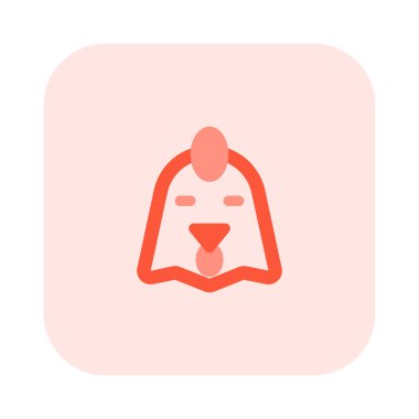 Sohbet için gözleri kapalı tavuk suratı.