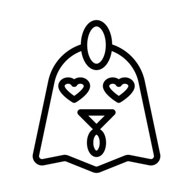Kalp emojisi olan romantik tavuk suratı.