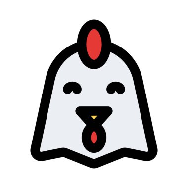 Sohbet için gülümseyen tavuk emojisi ile gözler kapalı.