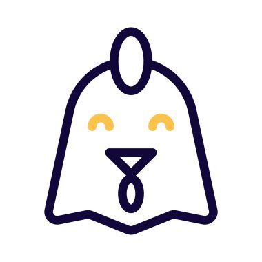 Sohbet için gülümseyen tavuk emojisi ile gözler kapalı.