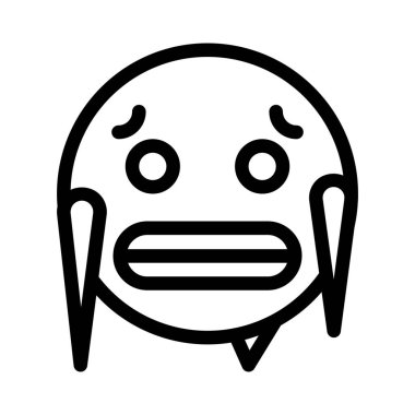 Kış emojisinin soğuk ve keskin yüzü.