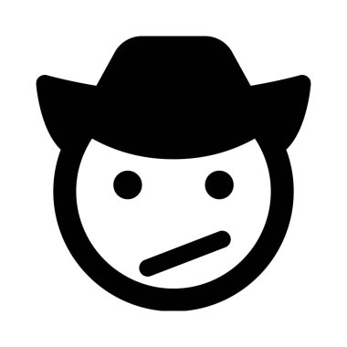 Kafası karışmış kovboy yüz ifadesi anında kurye için emoji