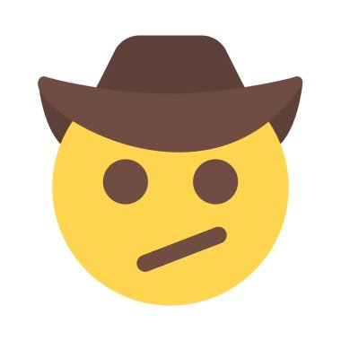 Kafası karışmış kovboy yüz ifadesi anında kurye için emoji