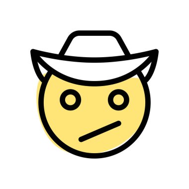 Kafası karışmış kovboy yüz ifadesi anında kurye için emoji