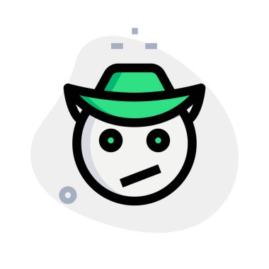 Kafası karışmış kovboy yüz ifadesi anında kurye için emoji