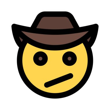 Kafası karışmış kovboy yüz ifadesi anında kurye için emoji