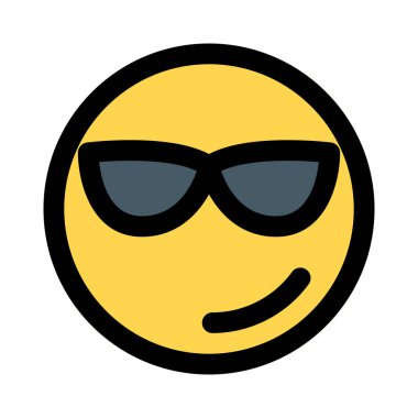 İnternette paylaşılan güneş gözlüğü takan havalı ifade emojisi