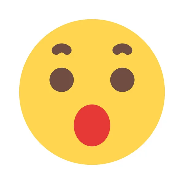 Wow Sorprendido Asombrado Diseño Emoticono Expresión Cara — Vector de stock