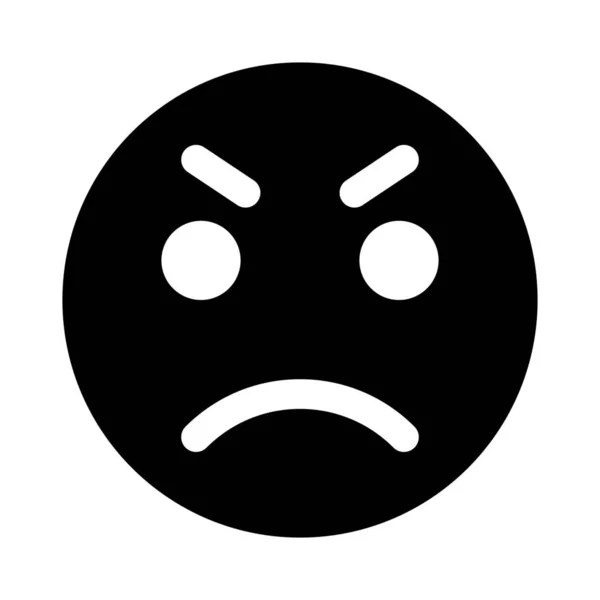 Faccina Triste Emoji Con Espressione Sopracciglia Solcate — Vettoriale Stock