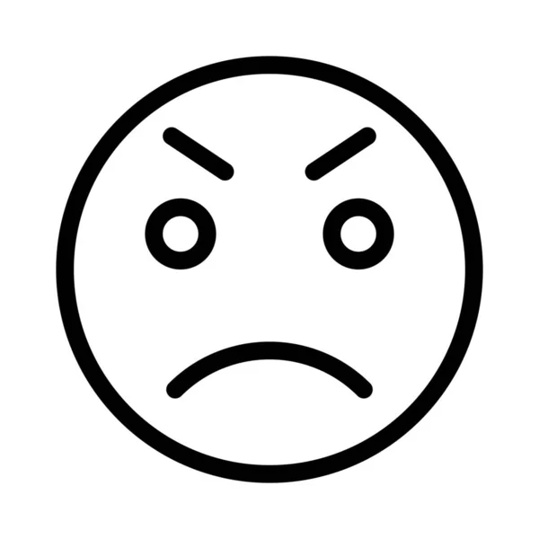 Sad Face Emoji Furrowing Eyebrows Expression — Stock Vector