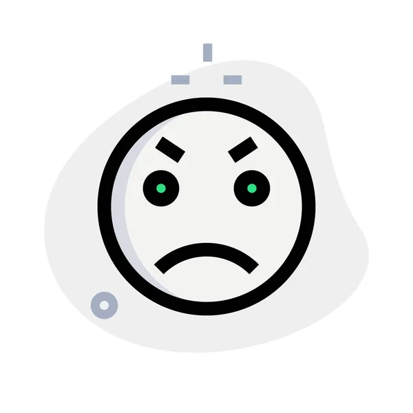 Sad Face Emoji Furrowing Eyebrows Expression — ストックベクタ