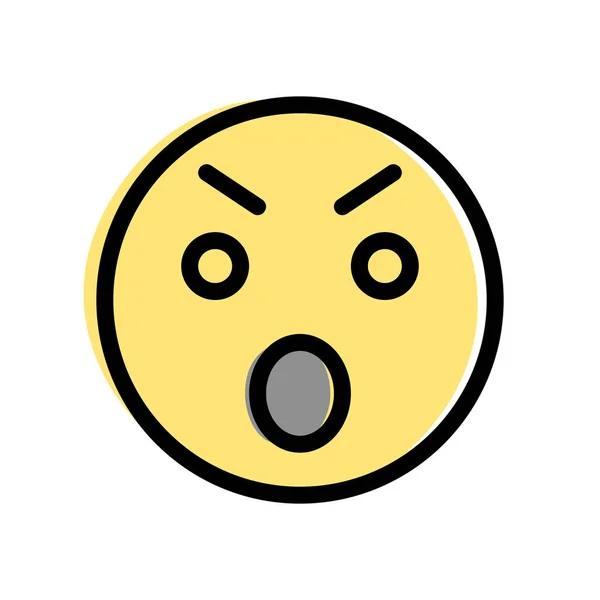 Expression Colère Avec Bouche Ouverte Chat Emoticon — Image vectorielle