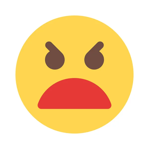 Furious Angry Face Emoticon Scowl Face — Stock Vector