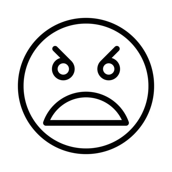 Furious Angry Face Emoticon Scowl Face — 스톡 벡터