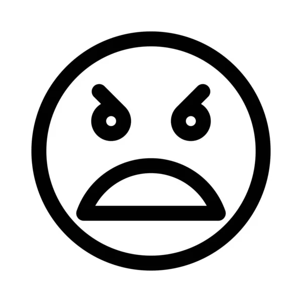 Furious Angry Face Emoticon Scowl Face — ストックベクタ