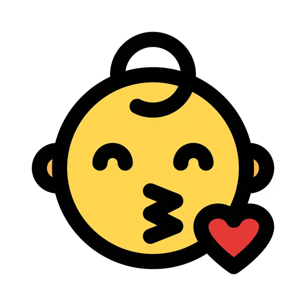 Bébé Souffler Baiser Emoji Pour Discuter — Image vectorielle