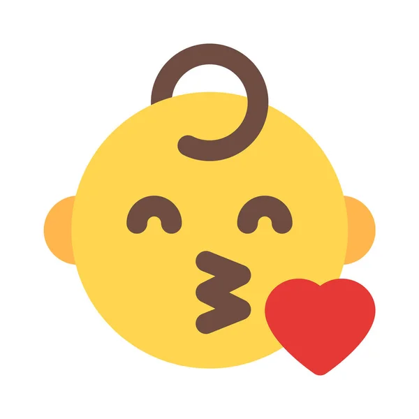 Baby Blowing Kiss Emoji Chat Conversation — Stock Vector