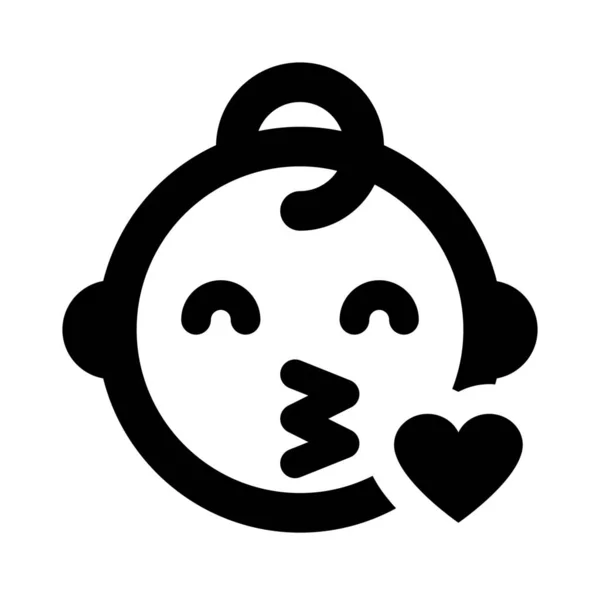 Baby Blåser Kyss Emoji För Chatt Konversation — Stock vektor