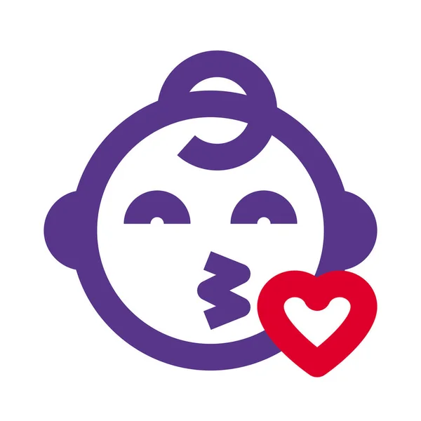Baby Blowing Kiss Emoji Chat Conversation — Stock Vector