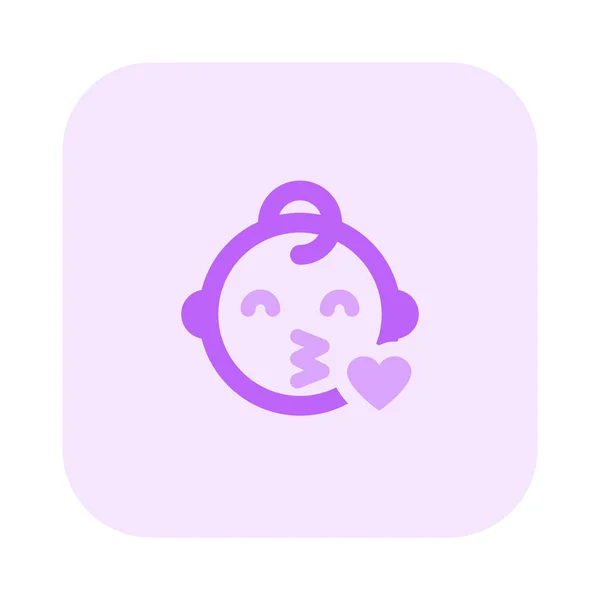 Baby Blowing Kiss Emoji Chat Conversation — ストックベクタ