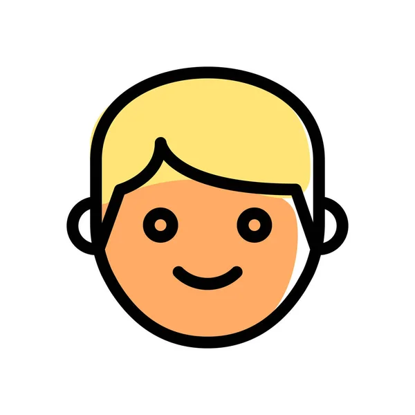 Obrázková Reprezentace Emotikonu Chlapce Sdílená Online Messengeru — Stockový vektor
