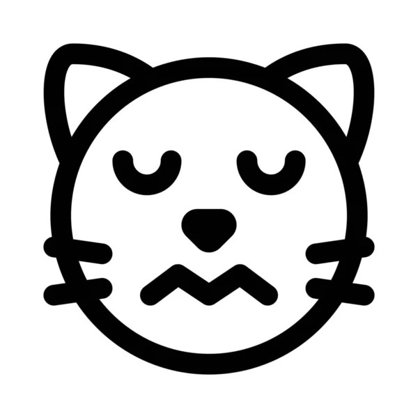 Сумний Кіт Закритими Очима Спантеличений Емодзі — стоковий вектор