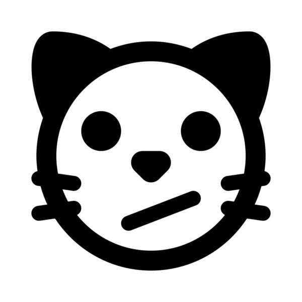Emoji Expresión Facial Gato Confuso Para Mensajería Instantánea — Vector de stock