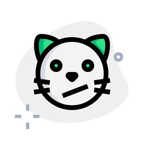 Zdezorientowany Kot Wyraz Twarzy Emoji Dla Komunikatora — Wektor stockowy