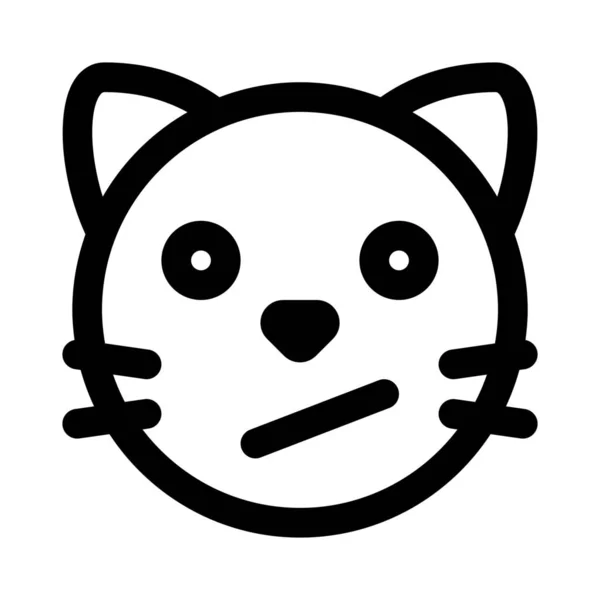 Confused Cat Facial Expression Emoji Instant Messenger — Stock Vector