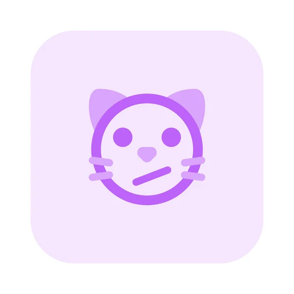 Verward Kat Gezicht Expressie Emoji Voor Instant Messenger — Stockvector