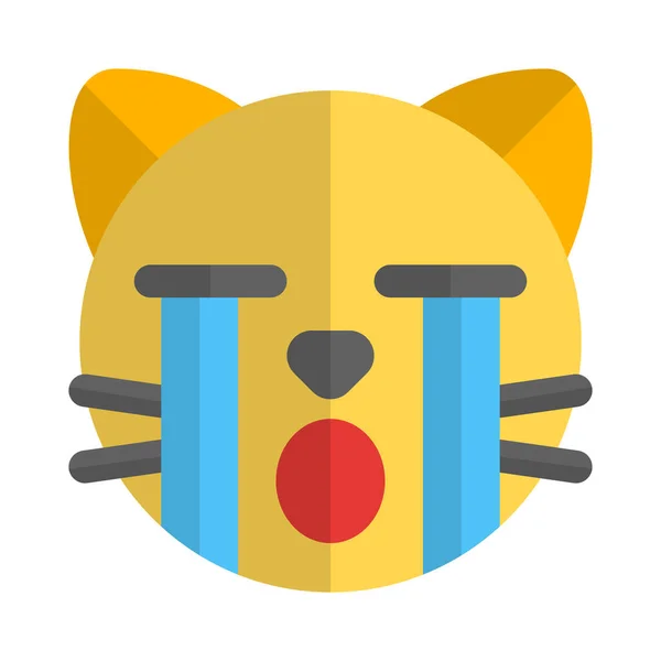 Смешной Кот Плачет Изобразительное Представление Тяжелыми Слезами Течет — стоковый вектор